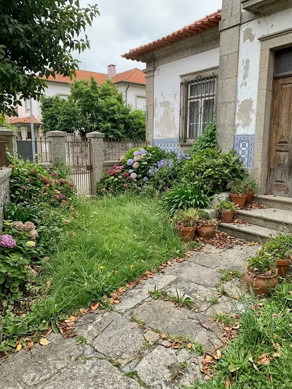 Jardim de moradia, antes